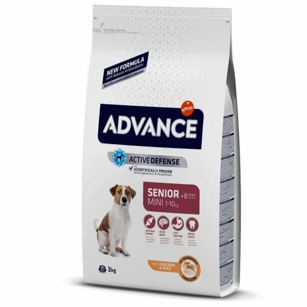 Advance Mini Senior 8+ Tavuklu Küçük Irk Yaşlı Köpek Maması 3 KG - 1