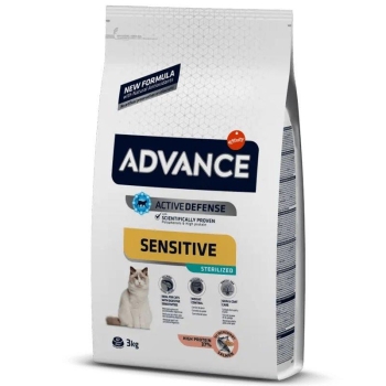 Advance Sensitive Sterilised Somonlu Kısırlaştırılmış Yetişkin Kedi Maması 3 KG - 1