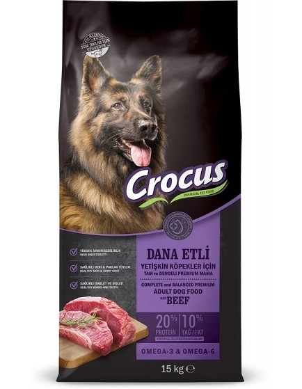 Crocus Biftekli Pirinçli Yetişkin Köpek Maması 15 Kg - 1