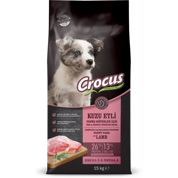 Crocus Kuzu Etli Pirinçli Yavru Köpek Maması 15 Kg - 1