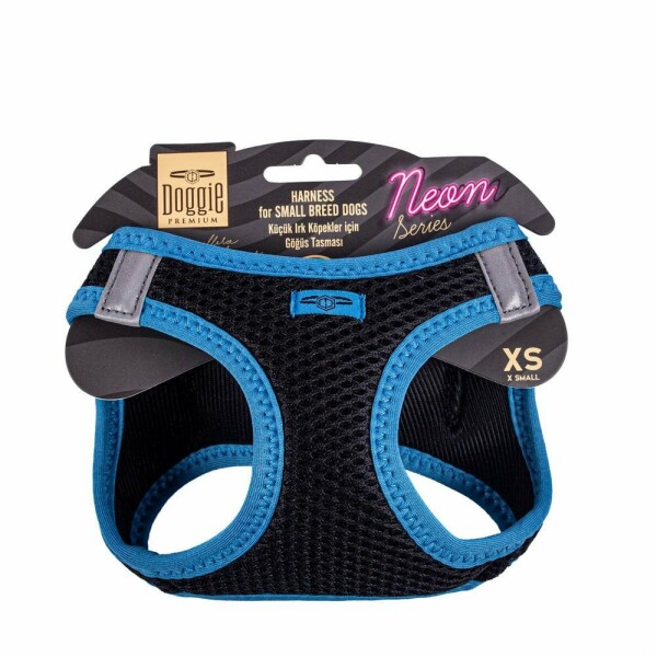 Doggie Neon Göğüs Tasması Mavi XS 30-34 Cm - 1