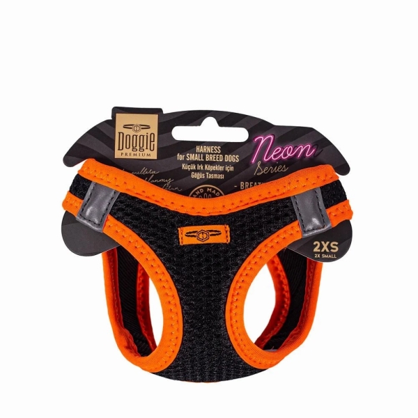 Doggie Neon Göğüs Tasması Turuncu 2XS 26-30 Cm - 1