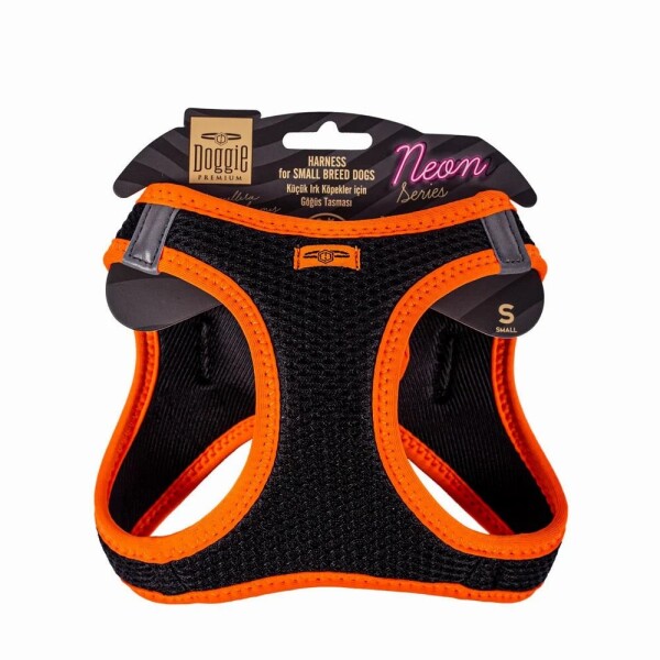 Doggie Neon Göğüs Tasması Turuncu S 32-38 Cm - 1