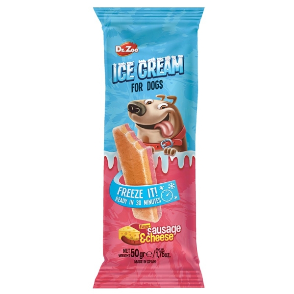 Dr.Zoo Helado Sosis-Peynirli Köpek Dondurması 50Gr - 1