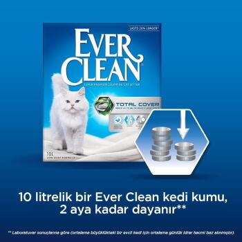 Ever Clean Total Cover Kokusuz Topaklanan Kedi Kumu 10 Lt - 5