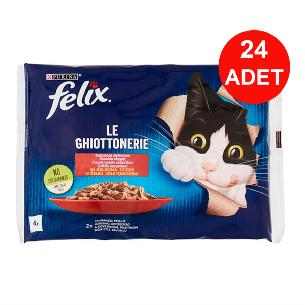 Felix Sığırlı Kedi Yaş Maması Eko Paket 85 Gr 24 Lü - 1