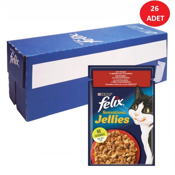 Felix Sığırlı Ve Domatesli Yetişkin Kedi Yaş Maması 85 Gr 26 Lı - 2