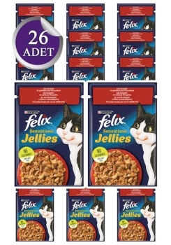 Felix Sığırlı Ve Domatesli Yetişkin Kedi Yaş Maması 85 Gr 26 Lı - 3