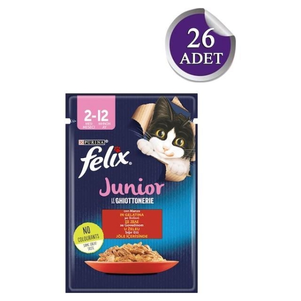 Felix Sığırlı Yavru Kedi Yaş Maması 85 Gr 26 Lı - 2