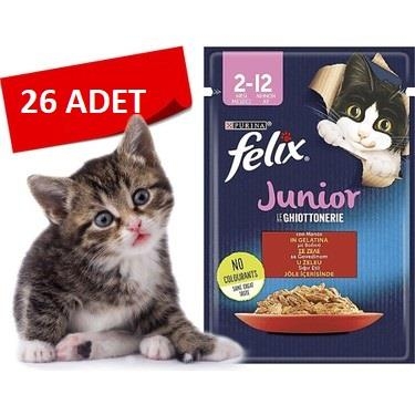 Felix Sığırlı Yavru Kedi Yaş Maması 85 Gr 26 Lı - 3