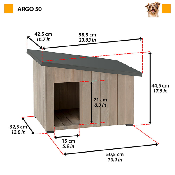 Ferplast Argo 50 Ahşap Köpek Kulübesi - 2