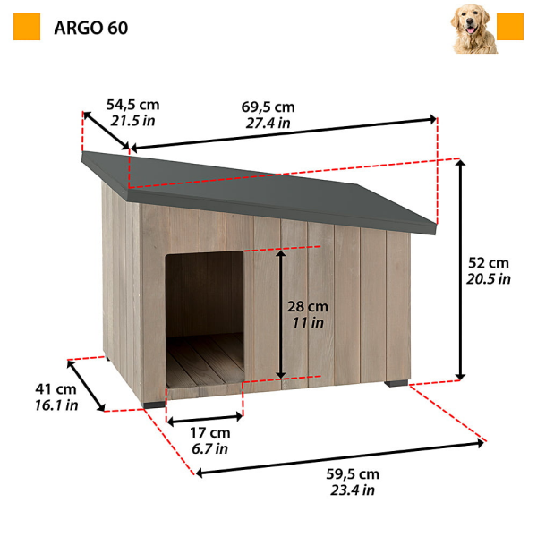 Ferplast Argo 60 Ahşap Köpek Kulübesi - 2