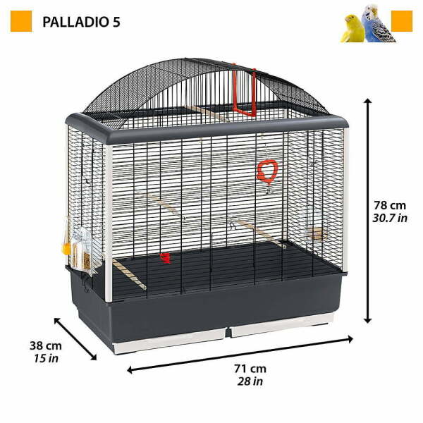 Ferplast Palladio 5 Kuş Kafesi Siyah - 3