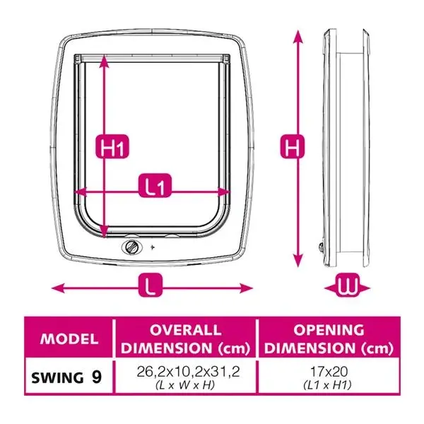 Ferplast Swing 9 Otomatik Kedi ve Köpek Kapısı Beyaz - 2