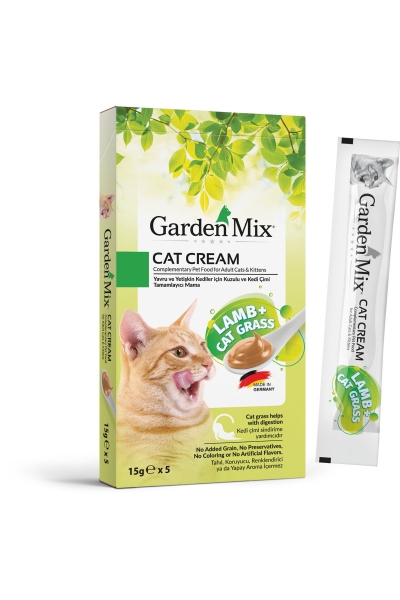 Gardenmix Kedi Çimi ve Kuzulu Krema Kedi Ödül Maması 15 Gr 5 Li - 1