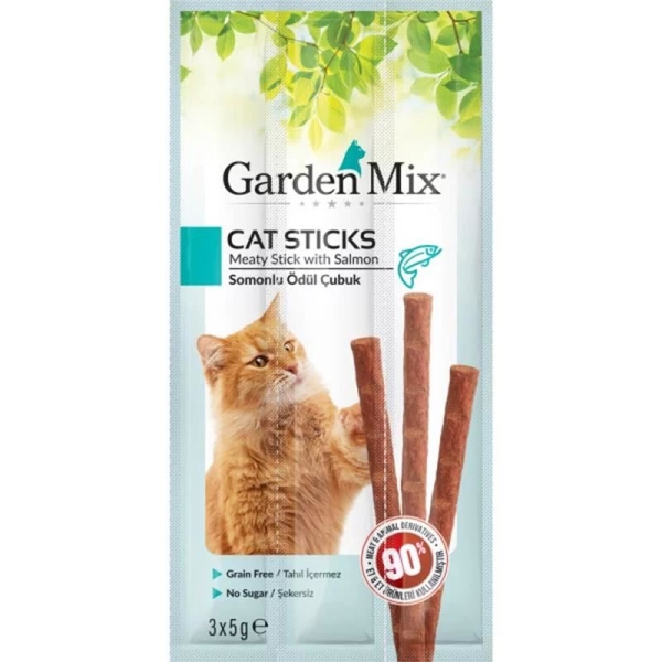 Gardenmix Somonlu Kedi Stick Ödül Maması 5 Gr 3 Lü - 1