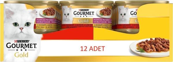 Gourmet Gold Çifte Lezzet Sığır Etli Ve Tavuklu Kedi Yaş Maması 85 Gr 24 Lü - 2