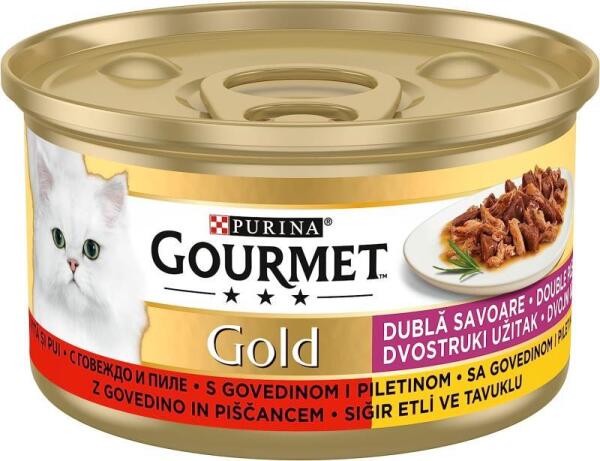 Gourmet Gold Çifte Lezzet Sığır Etli Ve Tavuklu Kedi Yaş Maması 85 Gr 24 Lü - 3