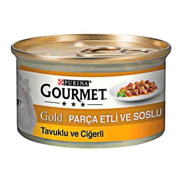 Gourmet Gold Parça Etli Tavuklu Ciğerli Kedi Yaş Maması 85 Gr 24 Lü - 1