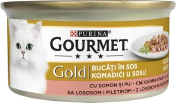 Gourmet Gold Parça Etli Tavuklu Somonlu Kedi Yaş Maması 85 Gr 24 Lü - 1