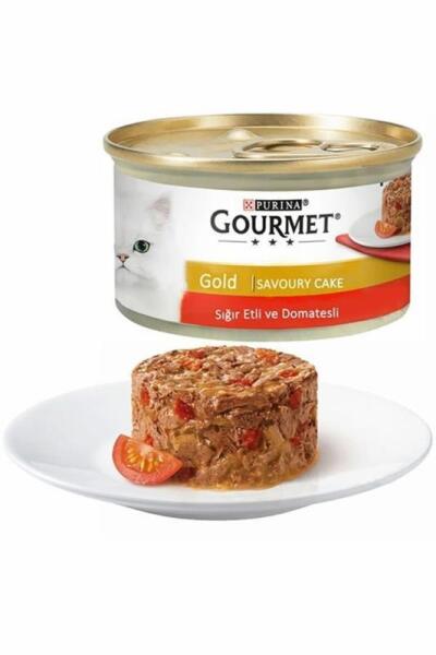 Gourmet Gold Savoury Cake Sığır Etli Ve Domatesli Kedi Yaş Maması 85 Gr 24 Lü - 1