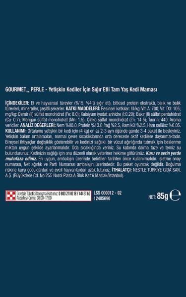 Gourmet Perle Izgara Biftekli Kedi Yaş Maması 85 Gr 26 LI - 5