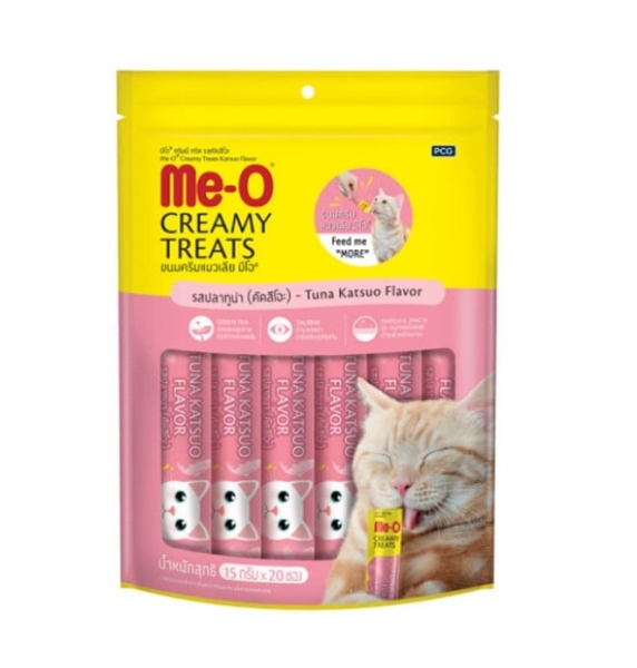 Me-O Creamy Çizgili Orkinos Balığı Sıvı Kedi Ödül Maması 15 Gr 20 Li - 1