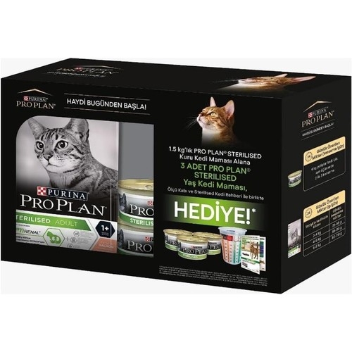 Pro Plan Sterilised Somon Kısırlaştırılmış Yetişkin Kedi Maması Hediyeli Kutu 1.5 Kg - 1