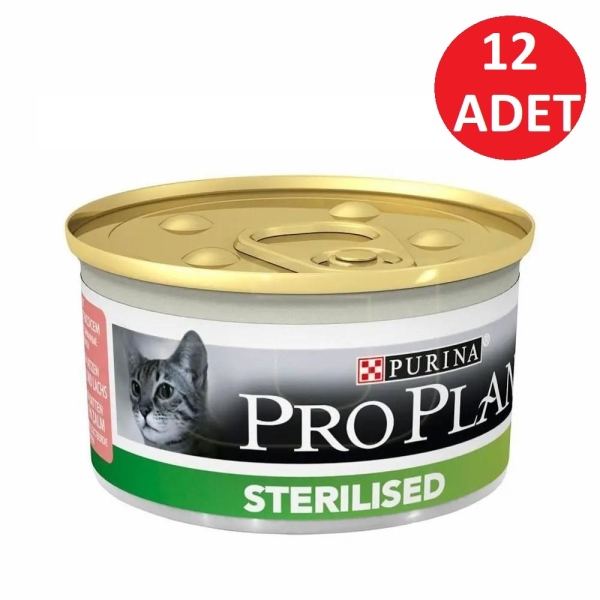 Pro Plan Sterilised Somonlu Kısırlaştırılmış Kedi Yaş Maması 85 Gr 12 Li - 1