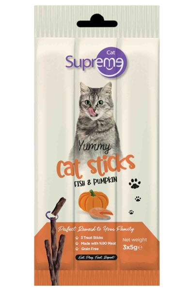 Supreme Cat Ton Balıklı Ve Bal Kabaklı Çubuk 3x5 Gr - 1