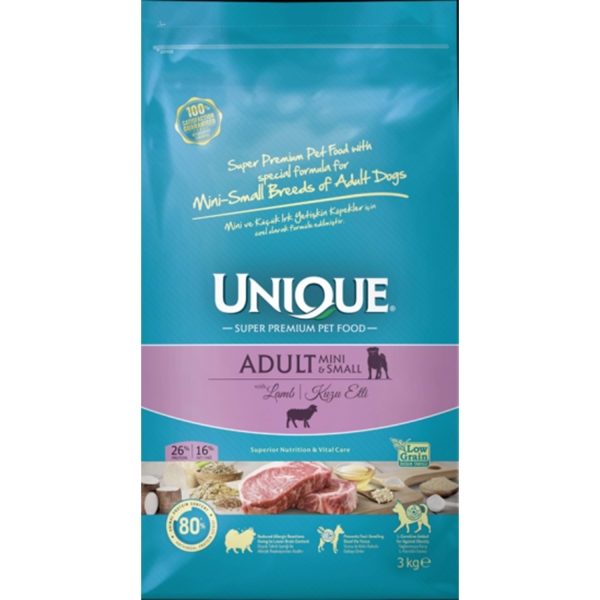 Unique Kuzulu Küçük Irk Yetişkin Köpek Maması 3 Kg - 1