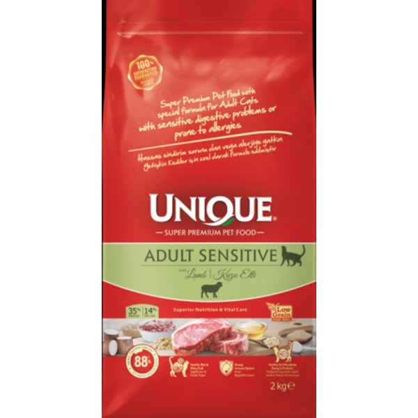 Unique Sensitive Kuzu Etli 2 kg Yetişkin Kedi Maması - 1