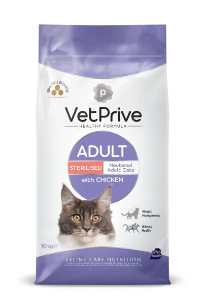 Vet Prive Kısırlaştırılmış Tavuklu Yetişkin Kedi Maması 10 Kg - 2