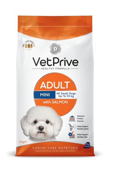 Vet Prive Mini Adult Somonlu Yetişkin Köpek Maması 3 Kg - 1